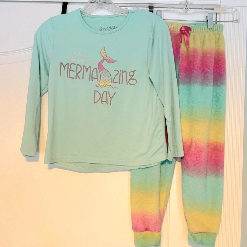 Freestyle Kids Colorful Mermaid Pajama Set Size 8. — image 4 of 8